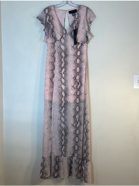 Know One Cares Dresses & Skirts - Know One Cares Snake Skin Print Ruffle Maxi Dress. Small. NWT.